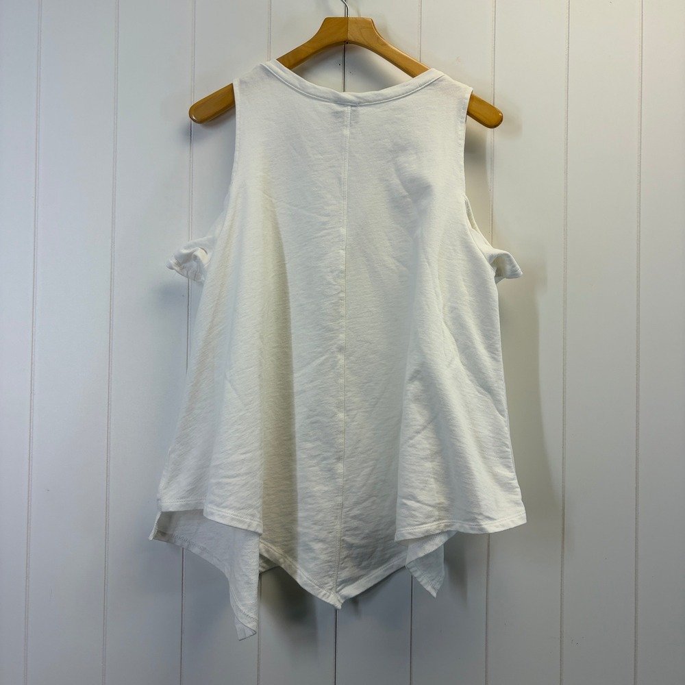 H by Bordeaux Boho Chic Asymmetrical Cold Shoulder Top Women Size M Minimalist - Picture 2 of 8